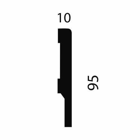 Плинтус AP73 под покраску, белый, 95x10x2400 мм, МДФ
