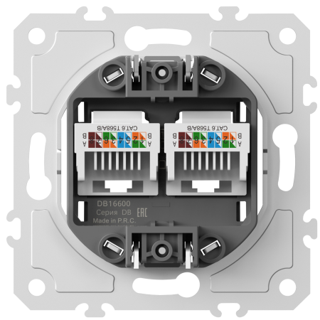 Donel Механизм розетки RJ45 + RJ45 (двойная) cat.6/ClassE-8/8, серия DB, DB16600