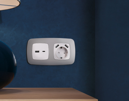 Рамка OMEGA Ecta (Сталь матовый) 5-ая OF140505