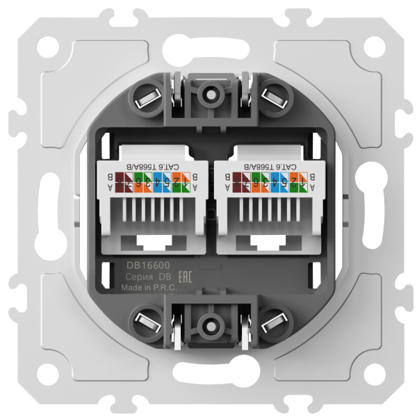 Donel Механизм розетки RJ45 + RJ45 (двойная) cat.6/ClassE-8/8, серия DB, DB16600