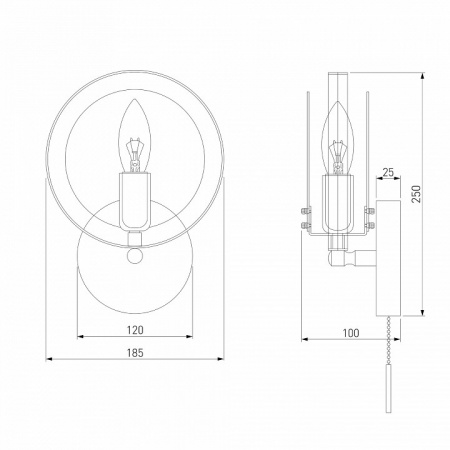 Настенный светильник в стиле лофт 70121/1 черный Eurosvet Gallo