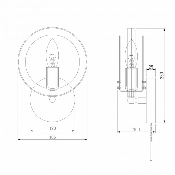 Настенный светильник в стиле лофт 70121/1 черный Eurosvet Gallo
