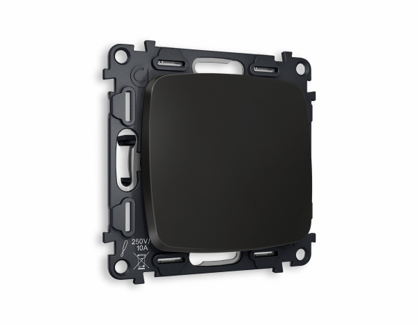 Комплект механизма 1-клавишного перекрестного выключателя OMEGA MO801030 Черный матовый QUANT