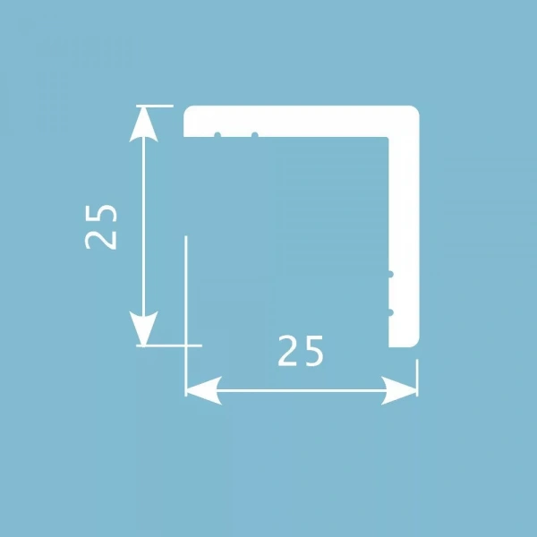 Угол AX001, 25х25, 2000мм, Экополимер/45