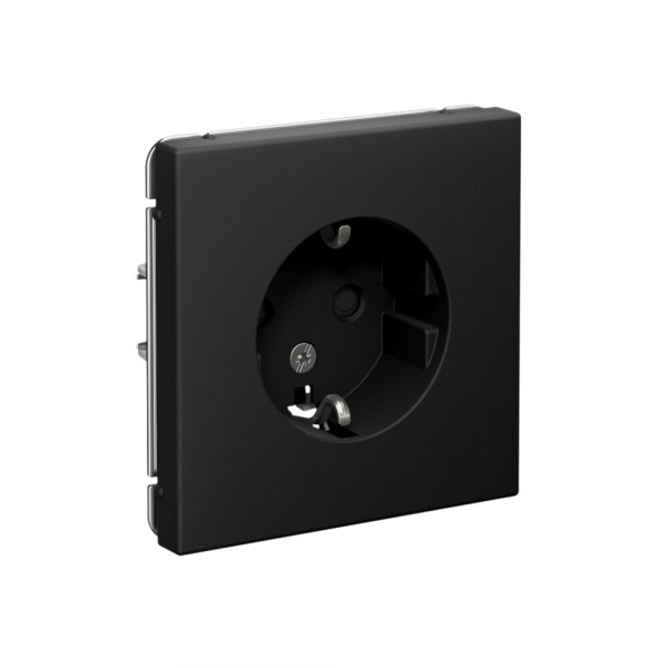 Systeme Electric ArtGallery Карбон Розетка с заземлением со шторками, 16А, механизм