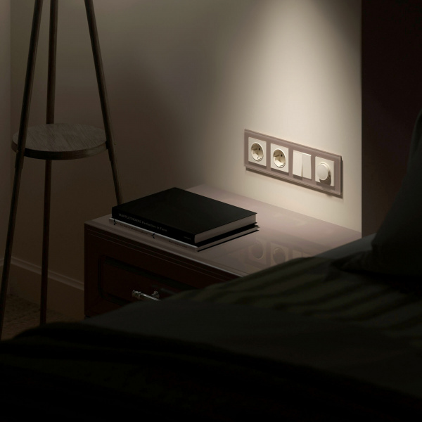 Рамка из стекла на 4 поста Favorit латте W0041142