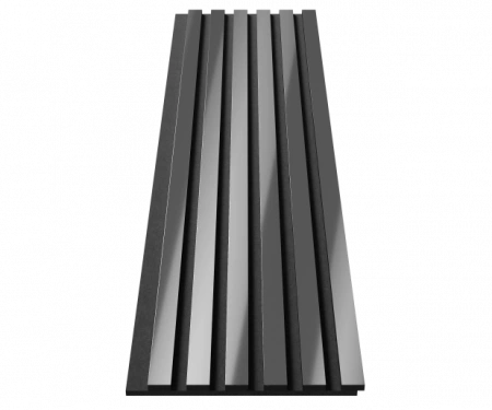 Комплект акуст.панелей, черный войлок, 1200х300х19мм, рейки ЭКОПОЛИМЕР, хром/2шт