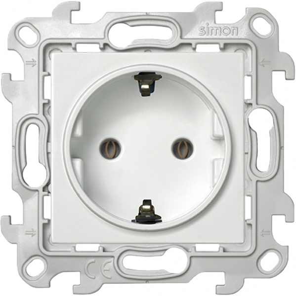 Simon 24 Белая Розетка 2К+3 Sсhuko без защитных шторок