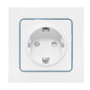 EKF PROxima Стокгольм Белый Розетка с/з, со шторками, 16А, винт.клеммы