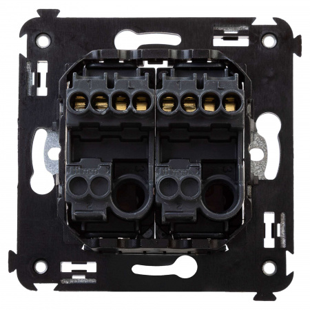 DKC Avanti Черный матовый Выключатель двухклавишный