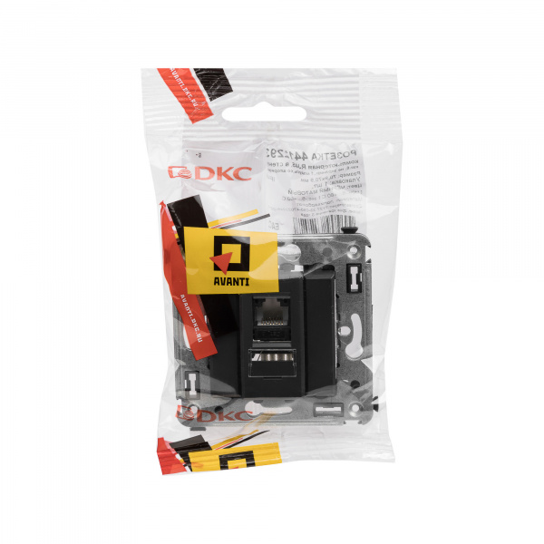 DKC Avanti Черный матовый Компьютерная розетка RJ-45 один  категория 6