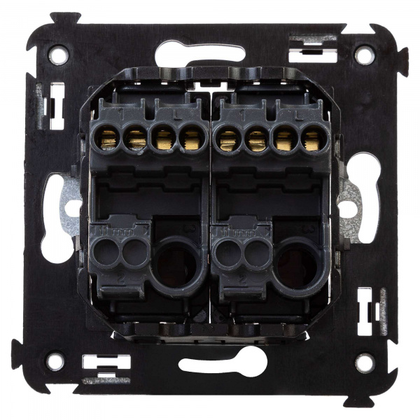 DKC Avanti Черный матовый Выключатель двухклавишный