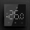 Donel Термостат с датчиком пола, 16 A, 55*55 мм., черное стекло, серия DTEF