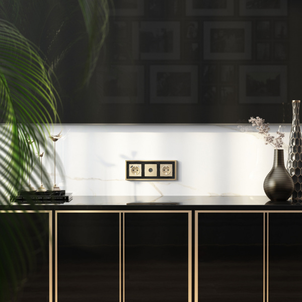 Накладка  для розетки USB (шампань рифленый) W1179510