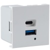 Donel USB зарядное устройство, 4.2A , 65W, Type A + C, 2 мод., бел. (45х45мм), DUSB4200WAF