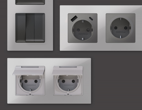 Рамка ALFA Techno (Серебро глянец) 5-ая AF220405