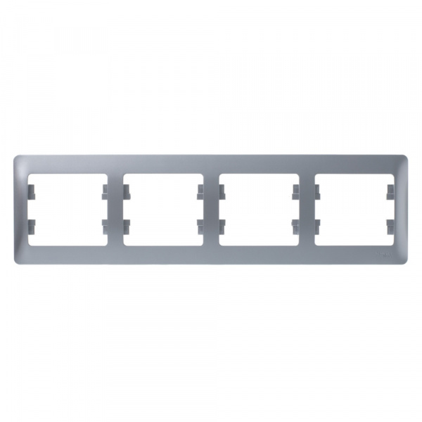 SE Glossa Алюминий Рамка 4-ая, горизонтальная