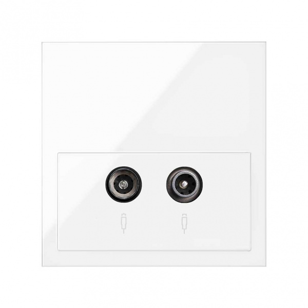 Simon 100 Розетка R-TV+SAT проходная