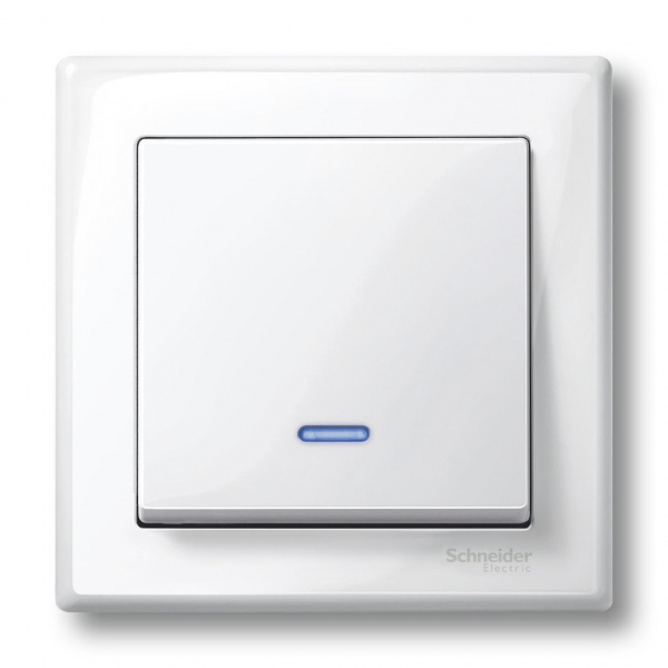 SE Merten SM Бел глянец Клавиша 1-ая с подсветкой