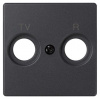 Simon 82 Графит Накладка розетки TV 1-ая (символ R-TV)