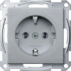 SE Merten SM Алюминий Розетка с/з безвинт. зажим