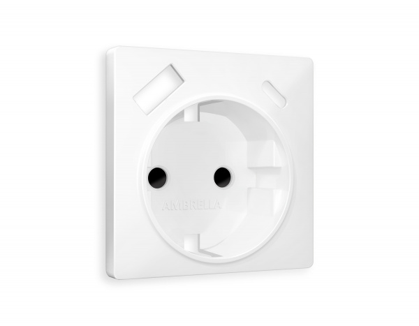 Лицевая панель ALFA (Белый матовый) для электрической розетки с/з со шторками 2USB A+C QUANT AP1300