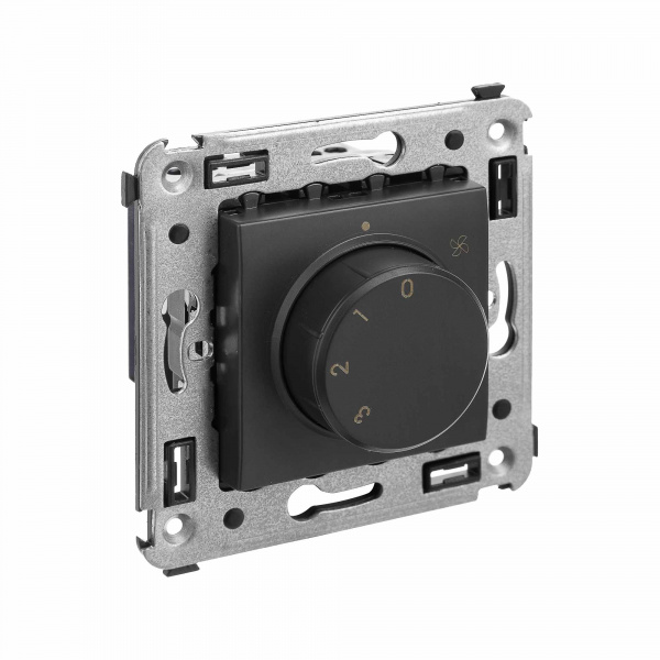 DKC Avanti Черный матовый Механизм управления вентиляторами