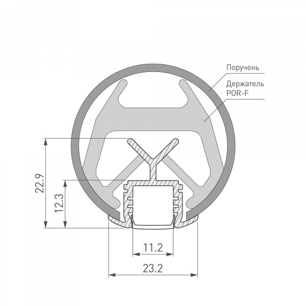Профиль Arlight KLUS-POR-F-1000 ANOD 019181