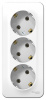 SE Blanca наруж Бел Розетка 3-ая с/з без шторок изолир. пластина 16А, 250В