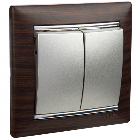 Legrand Valena Алюминий Выключатель 2-х клавишный