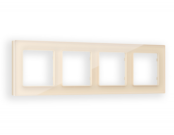 Рамка ALFA Platos (Бежевый Стекло органическое) 4-ая AF330304