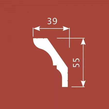 Карниз KX029, 55х39, 2000мм, Экополимер/12