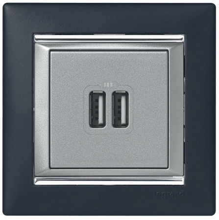 Legrand Valena Алюминий Розетка 2-ая USB