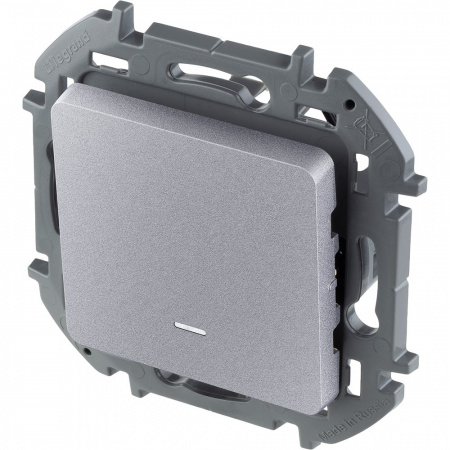 Legrand INSPIRIA Алюминий Выключатель одноклавишный с подсветкой/индикацией 10 AX - 250 В