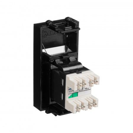 DKC Avanti Черный квадрат Розетка телефонная RJ-12 1 модуль