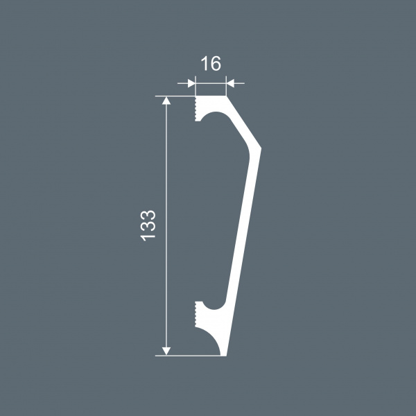 Плинтус PX041, 133х16, 2000мм, Экополимер/10