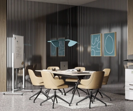 Комплект акуст.панелей, черный войлок, 1200х300х19мм, рейки ЭКОПОЛИМЕР, хром/2шт