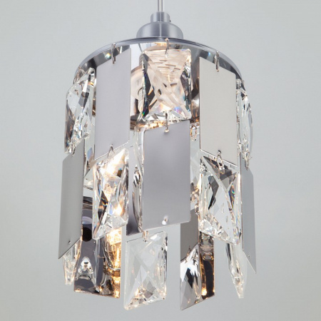 Подвесной светильник с хрусталем 50101/1 хром Eurosvet Scoppio