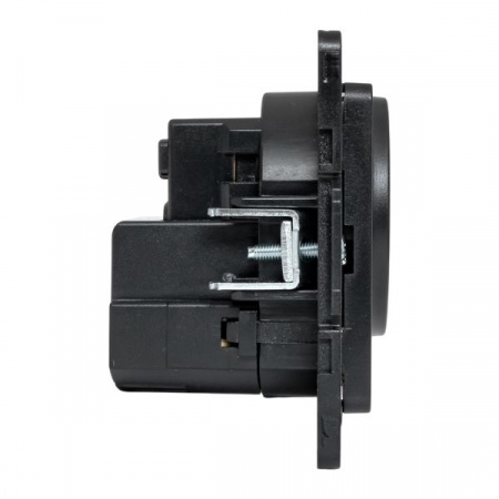 EKF Стокгольм Механизм Розетки 1-местной с/з, USB A+C 16А винтовые клеммы черный с защ. штор.