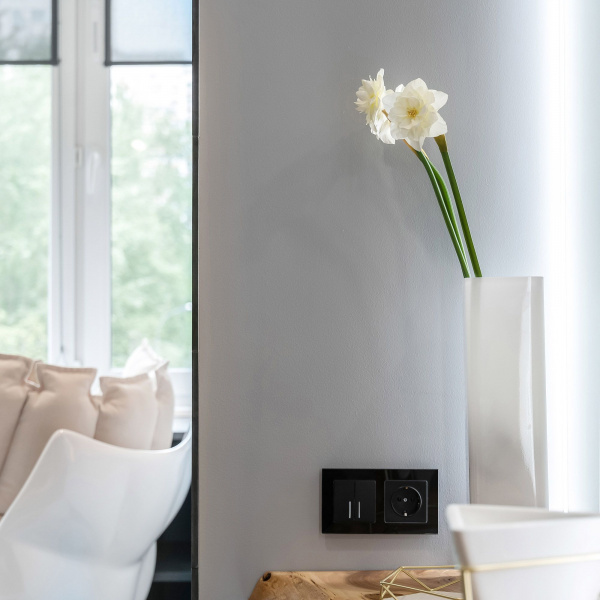 Рамка из стекла на 2 поста Favorit черный W0021108