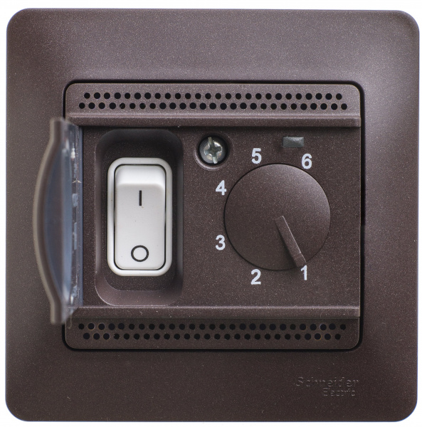 SE Glossa Шоколад Термостат электронный теплого пола с датчиком, от +5 до +50°C, 10A (в сборе)