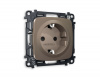 Комплект механизма электрической розетки OMEGA MO637010 Темная бронза матовый с заземлением и шторками 2P+E 16A-250V QUANT