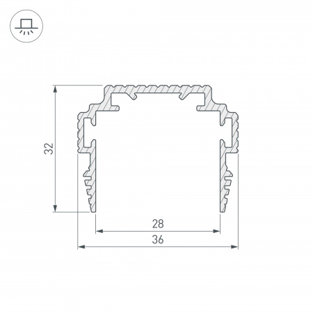Профиль-держатель встраиваемый Arlight TEK-PLS-ZM-TK-2000 035011