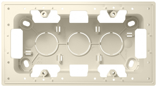 Simon 24 Слоновая кость Коробка монтажная для накладного монтажа на 2 модуля