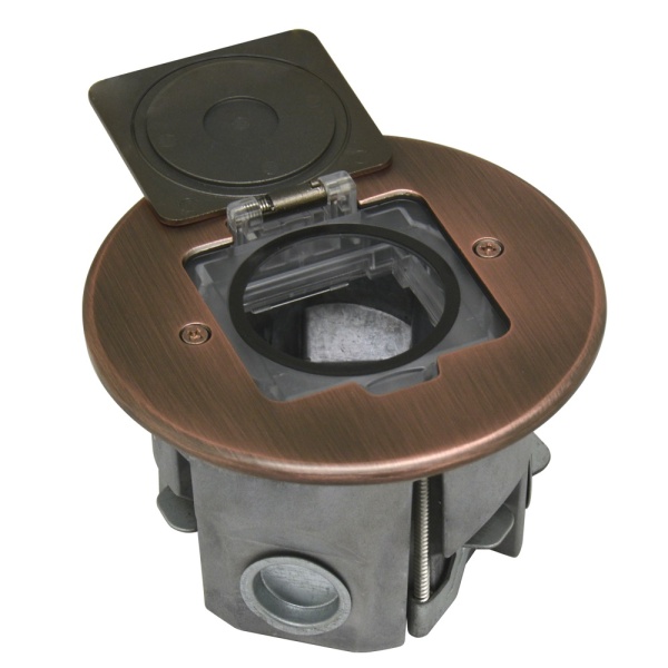 Лючок Surface 2 мод. (1 мод. 45х45 мм.), круглый, красная медь, IP44, (с уст. набором)