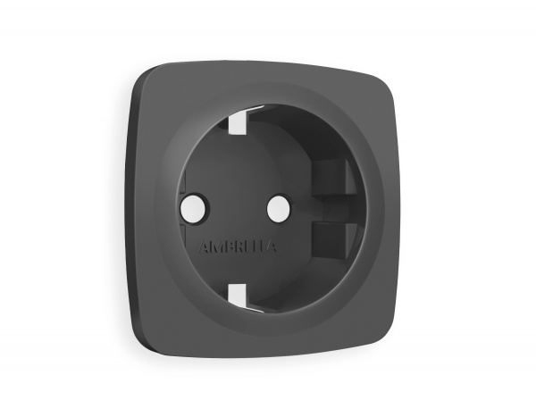 Лицевая панель OMEGA (Графит Мягкое касание) для электрической розетки с заземлением QUANT OP9060