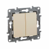 Legrand Etika Слоновая кость Выключатель 2-х клавишный, 10А, Винтовые клеммы