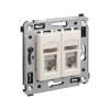 DKC Avanti Ванильная дымка Компьютерная розетка RJ-45 двойная  категория 6 экранированная