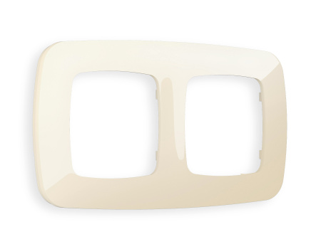 Рамка OMEGA Ecta (Бежевый глянец) 2-ая OF140302