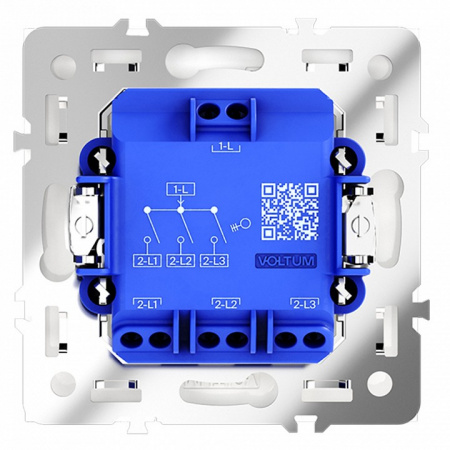 Выключатель встраиваемый VOLTUM S70 трехклавишный 10А, (белый матовый)